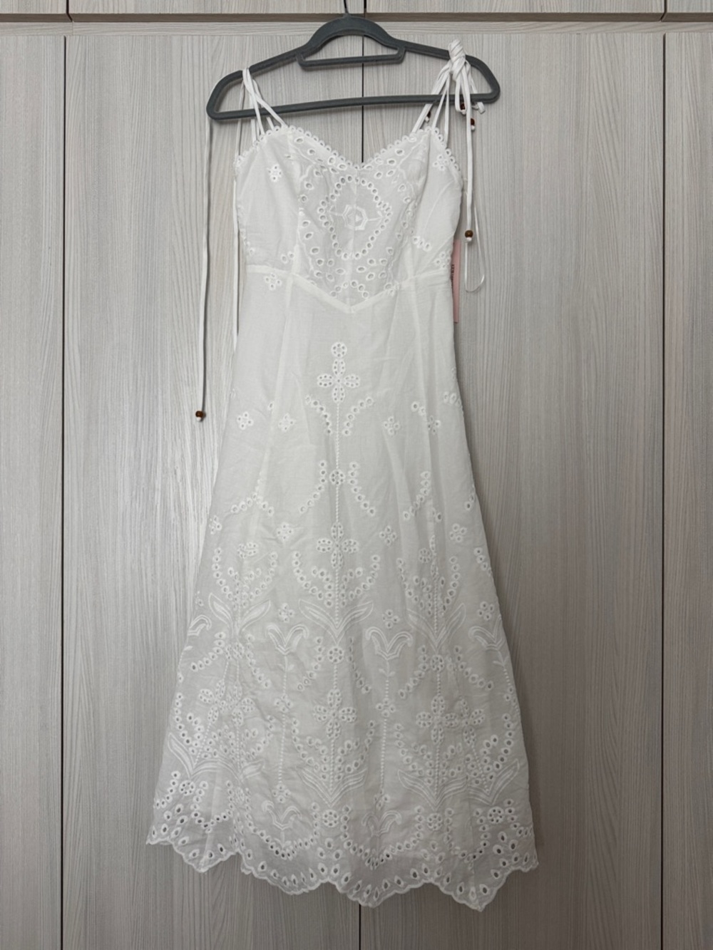 Aqua Eyelet Sweetheart Midi Dress